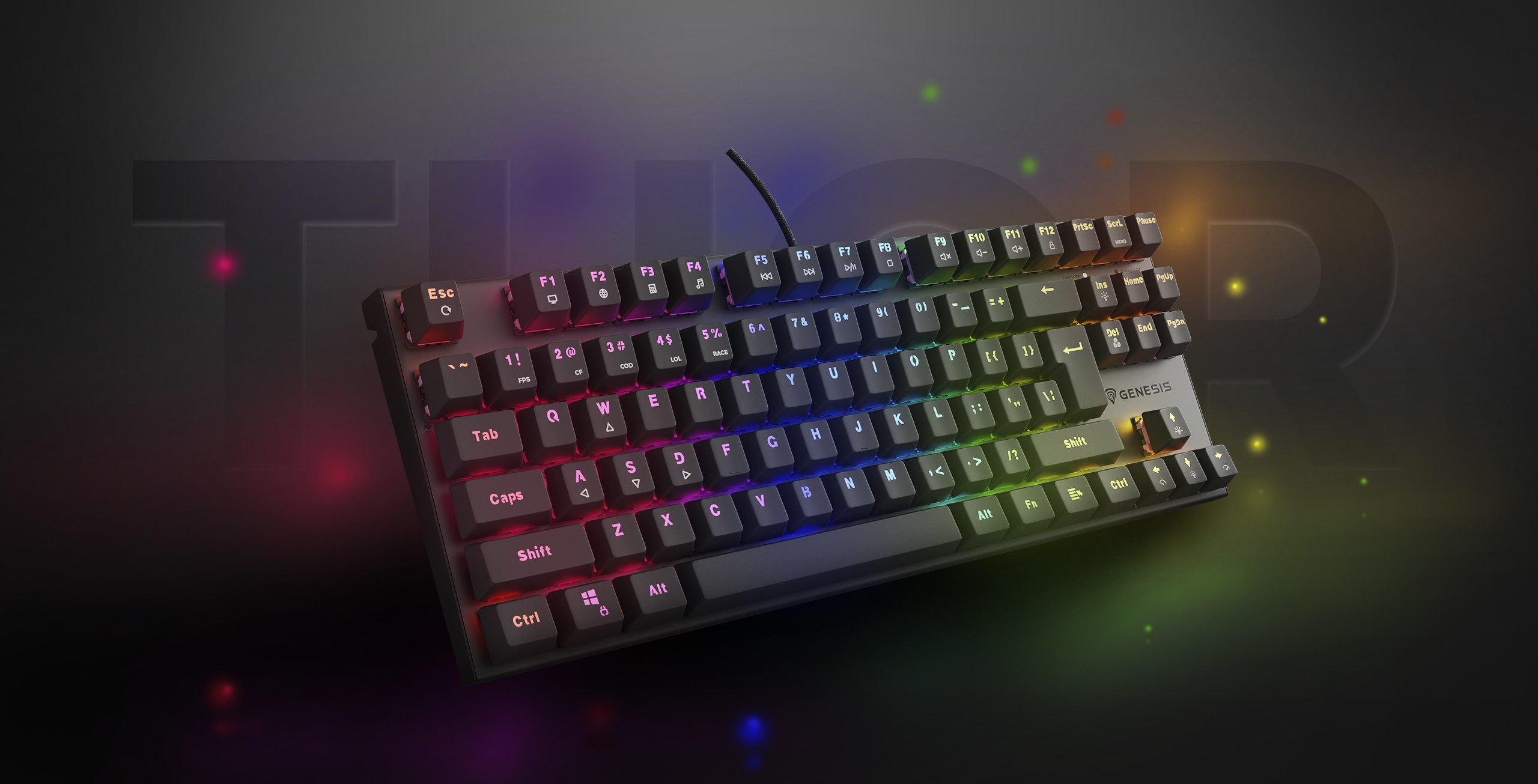 Genesis Thor 303 TKL Czarny (Outemu Peach Silent)