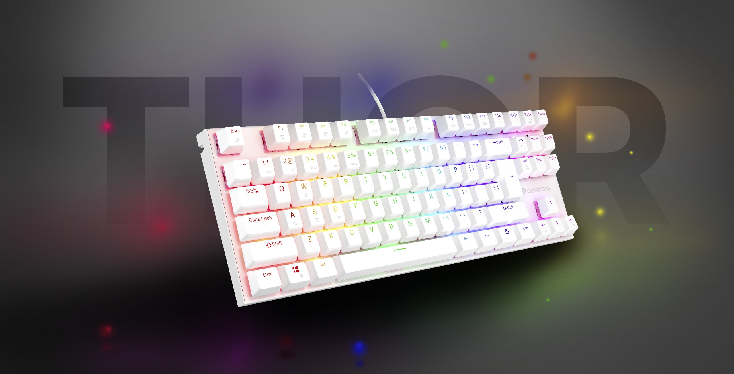 Genesis Thor 303 TKL Biały (Outemu Peach Silent)