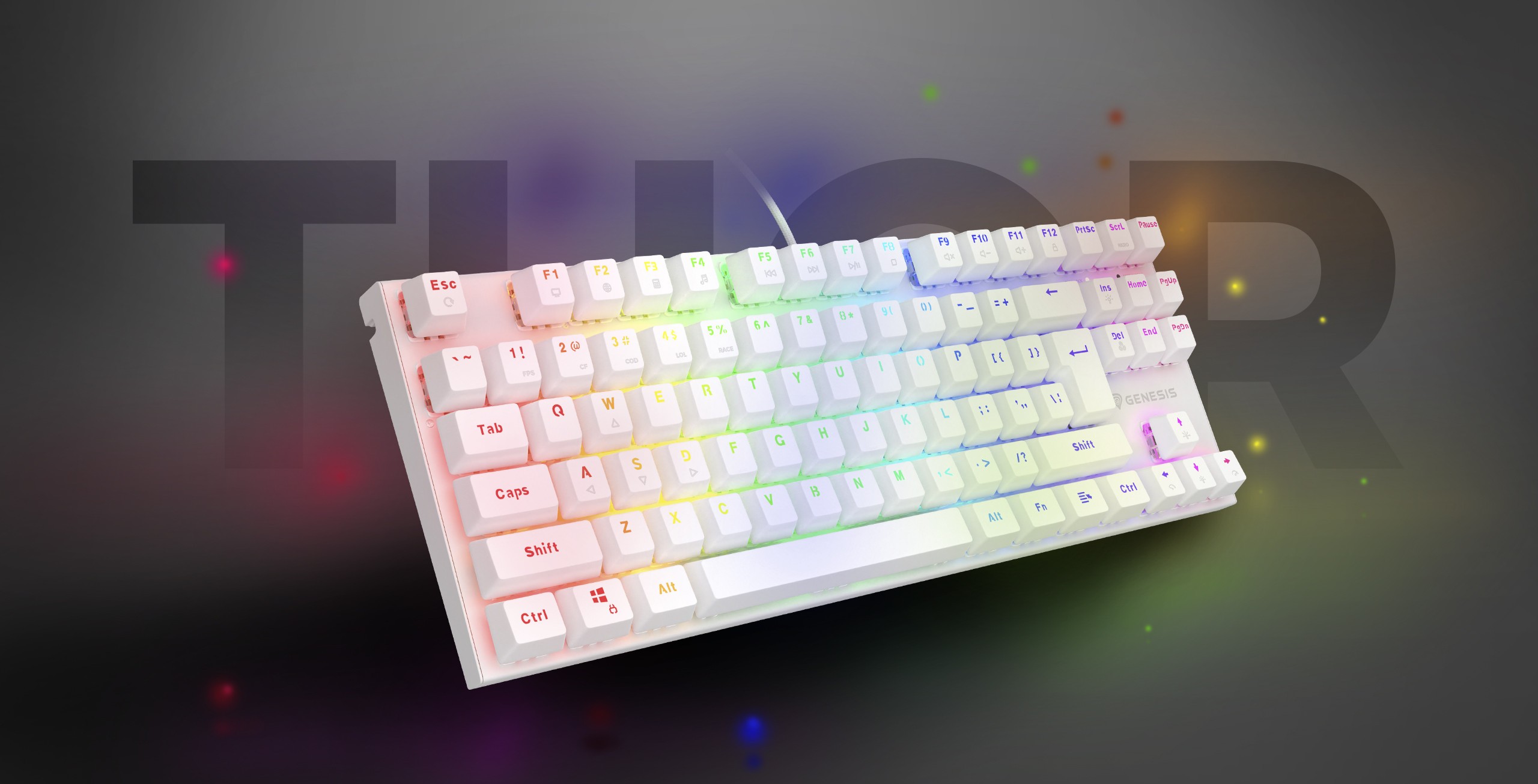 Genesis Thor 303 TKL Biały (Outemu Brown)