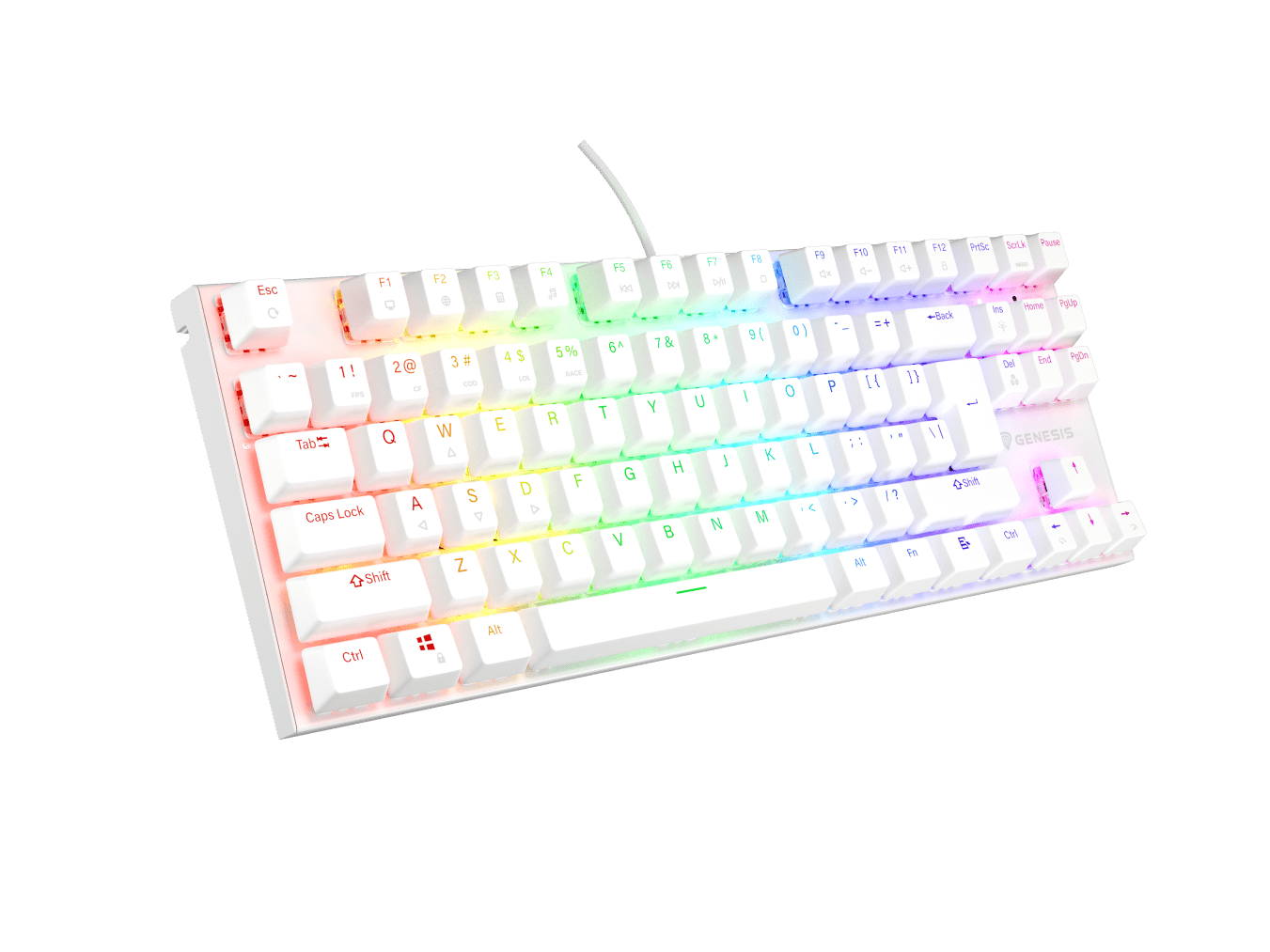 Genesis Thor 303 TKL Biały (Outemu Brown)