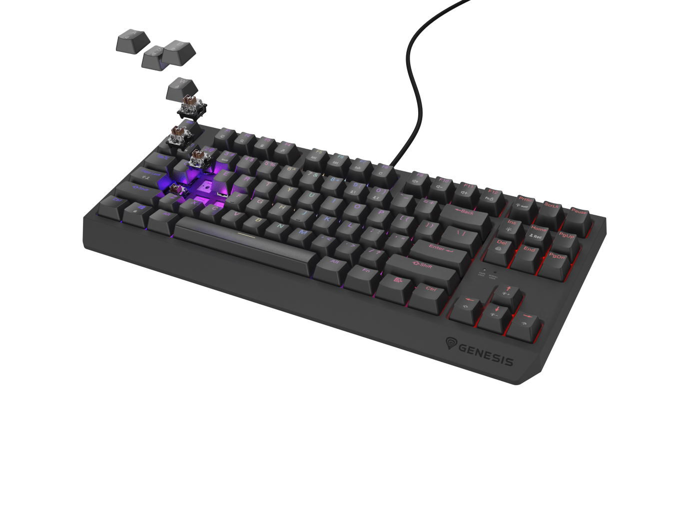 Genesis Thor 230 TKL Czarny (Outemu Brown)
