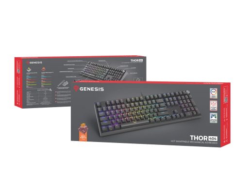 Genesis Thor 404 Czarny (Outemu Peach Silent V3)