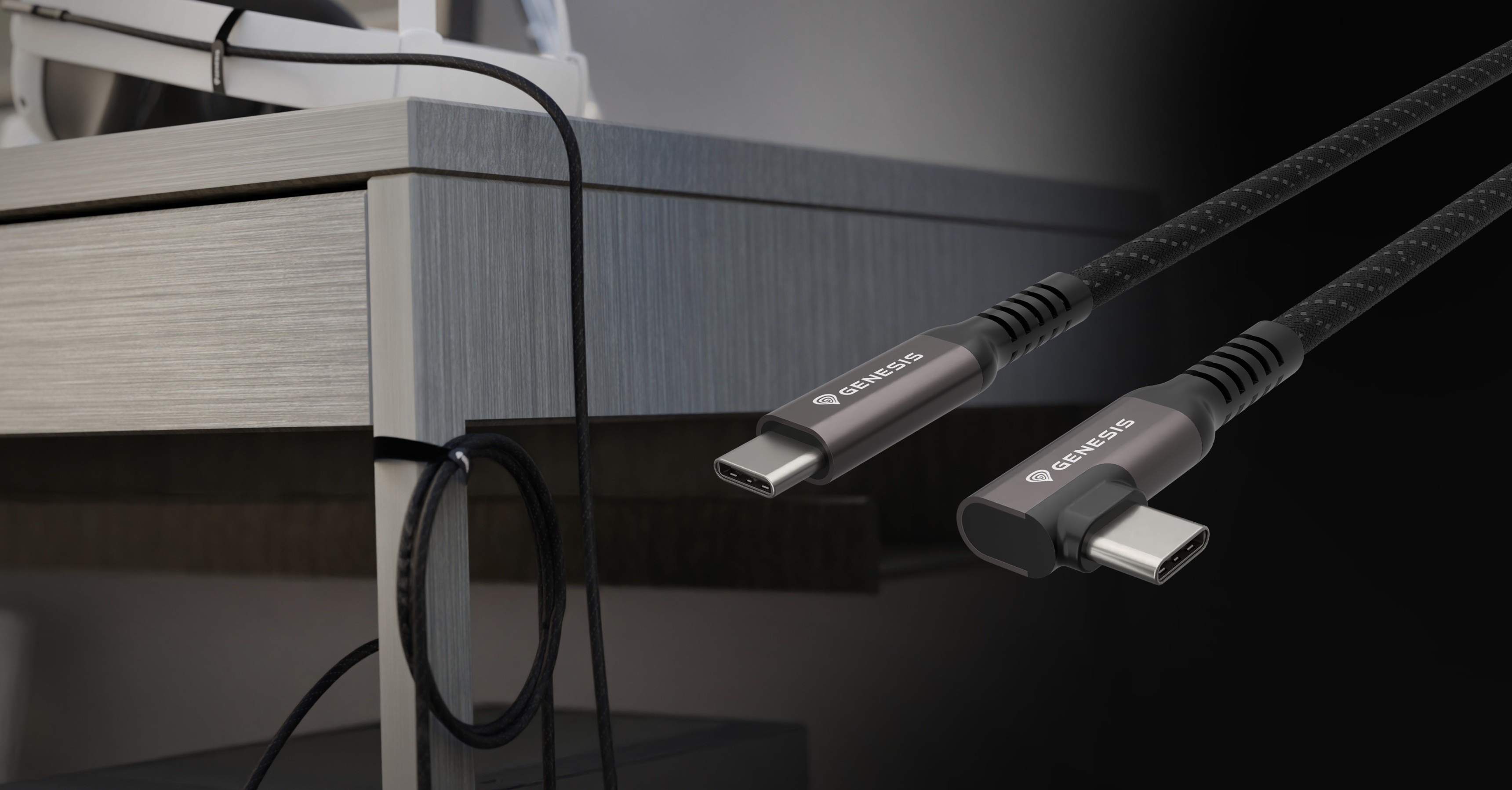 Kabel USB-C, męski do męskiego, 3.2 Gen 2, długość 3 m, 10 Gb/s, 60 W Power Delivery, czarna konstrukcja z widocznymi szczegółami złączy