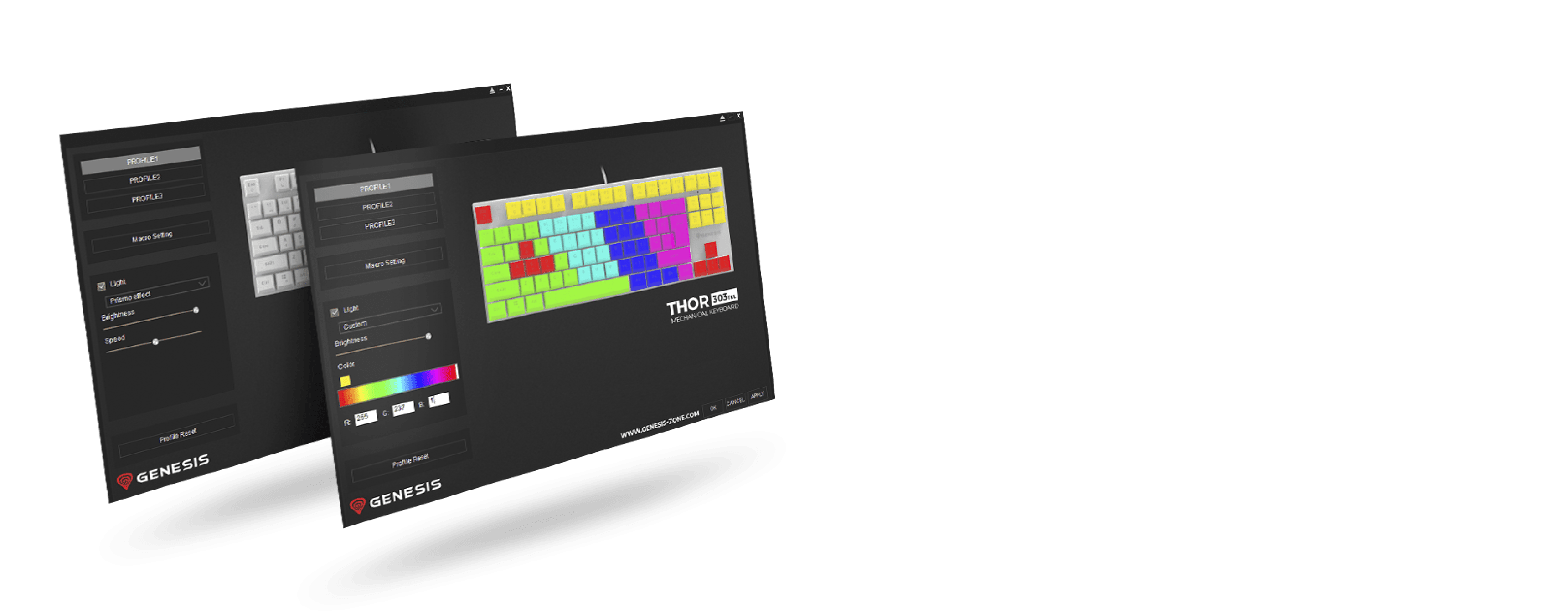 Klawiatura gamingowa Genesis Thor 303 TKL z podświetleniem RGB, brązowymi przełącznikami mechanicznymi i klawiszami wymienianymi podczas pracy