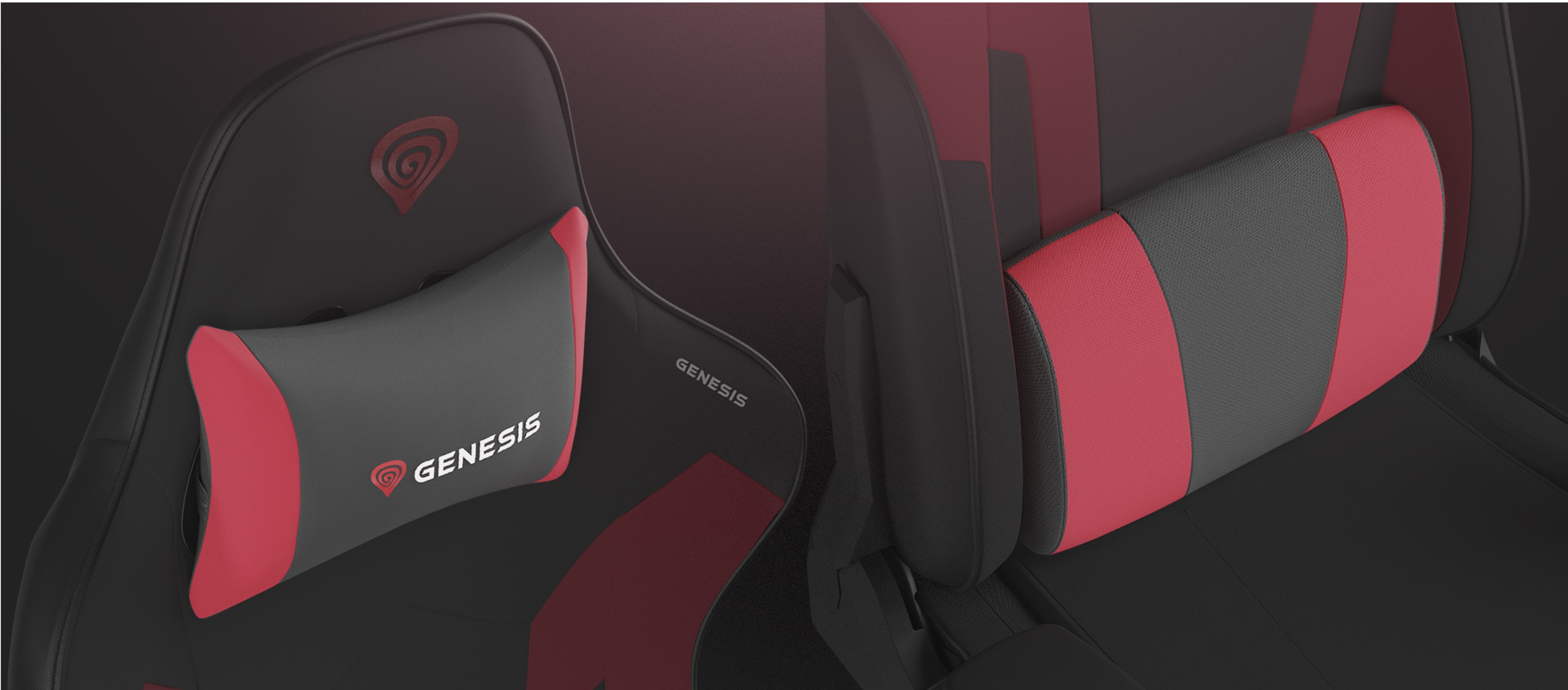 Czarno-czerwony fotel gamingowy Genesis Nitro 720 z regulowanym podparciem lędźwi i eleganckim designem