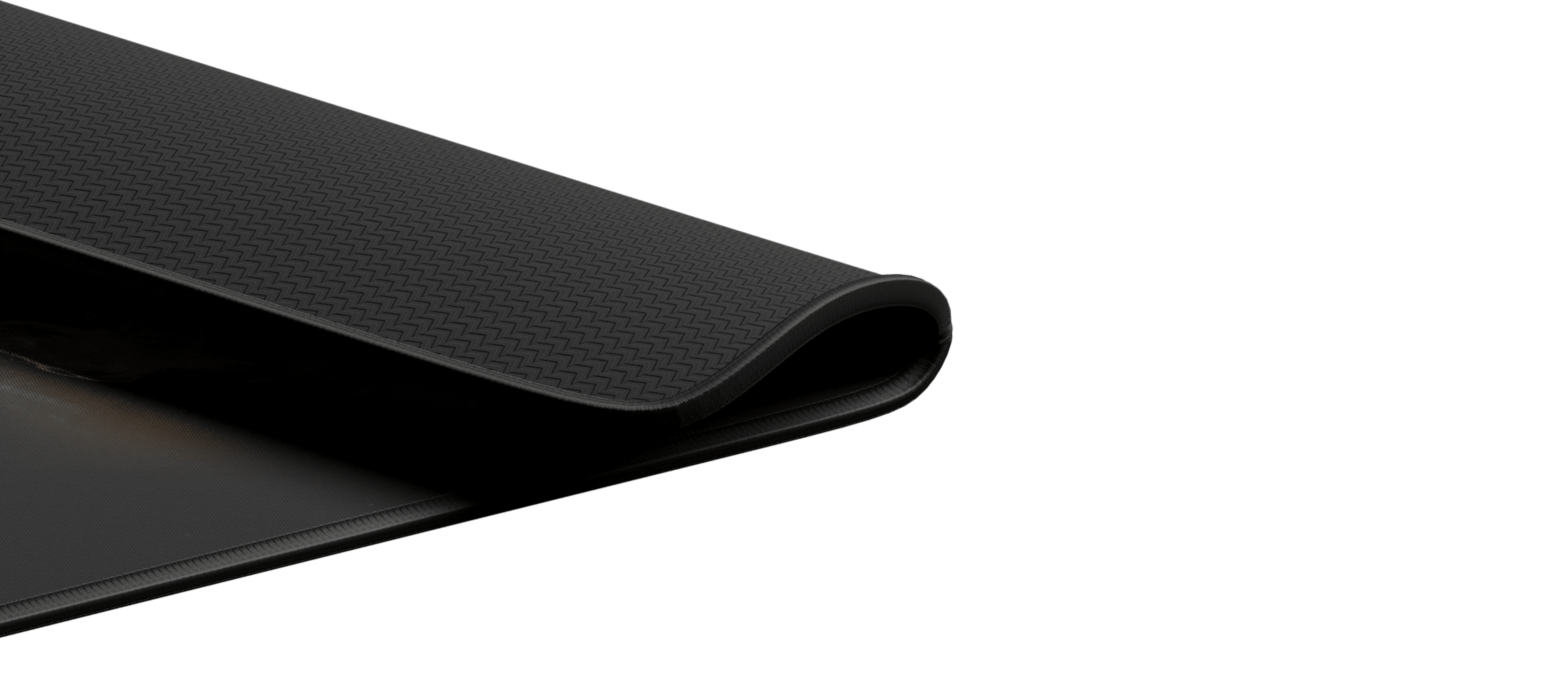 Czarna podkładka pod mysz do gier z teksturowaną powierzchnią i zaokrągloną krawędzią, o wymiarach 300x250 mm