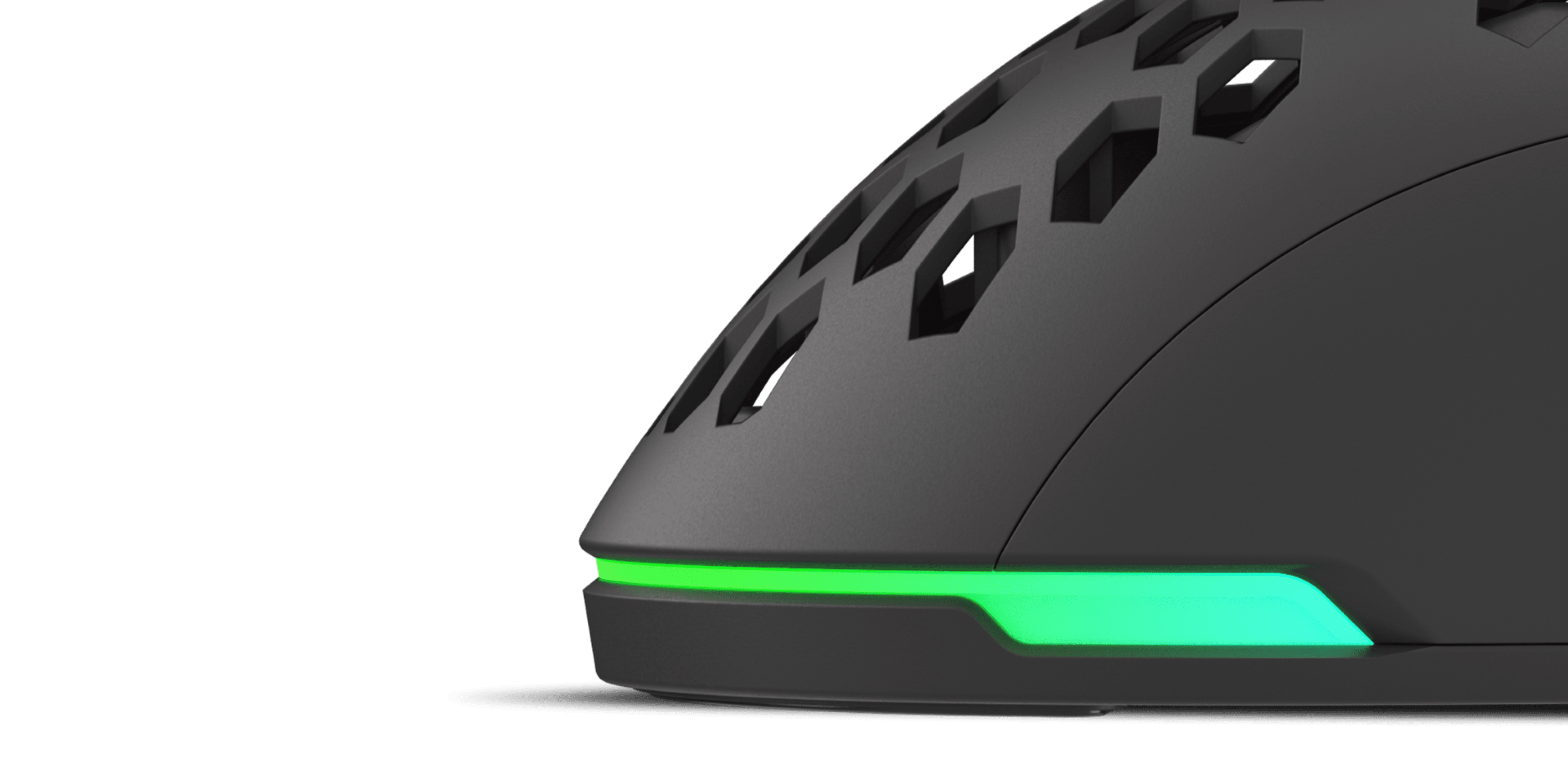 Widok z boku lekkiej myszy do gier Genesis Krypton 750 z podświetleniem RGB i teksturowaną powierzchnią