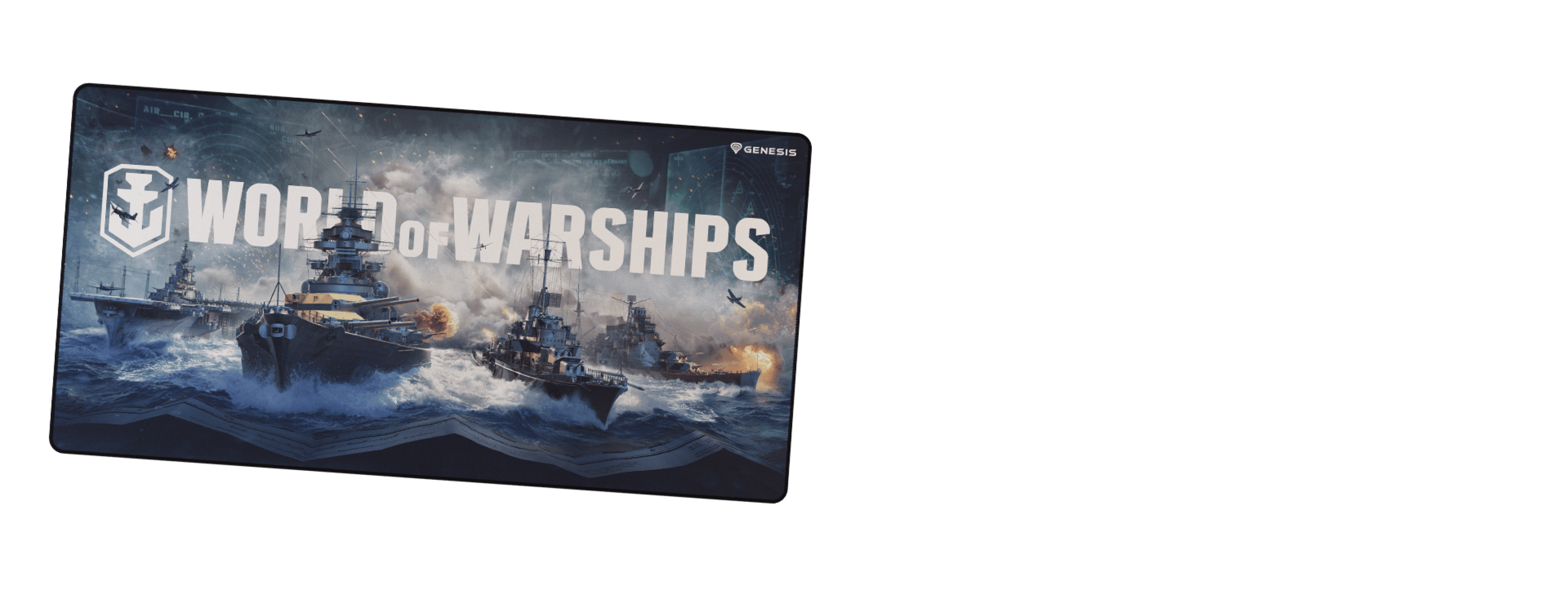 Podkładka pod mysz dla graczy z grafiką "World of Warships" o wymiarach 900 x 450 mm z żywą sceną bitwy morskiej