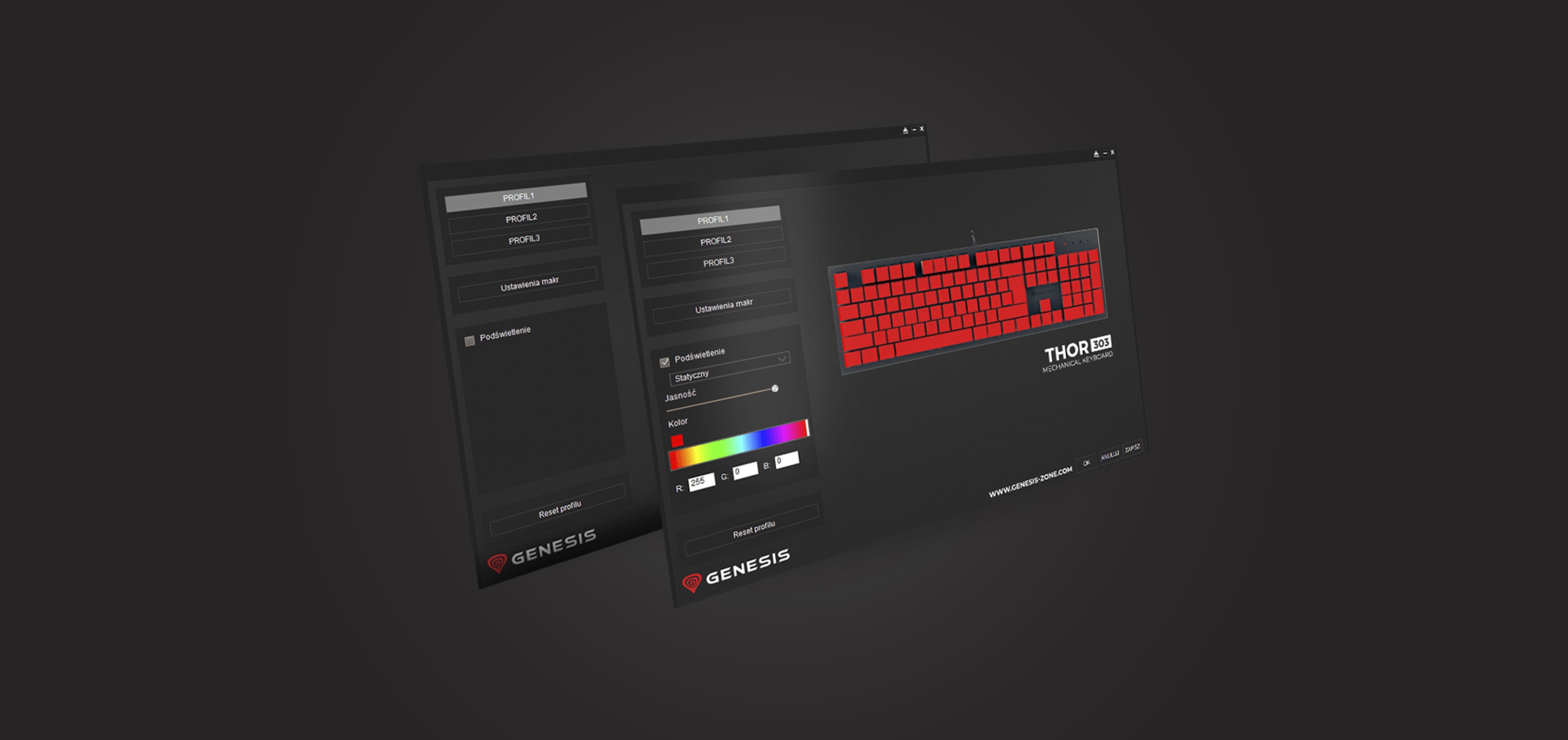 Klawiatura gamingowa Genesis Thor 303 z podświetleniem RGB, czerwonymi przełącznikami mechanicznymi i możliwością wymiany podczas pracy