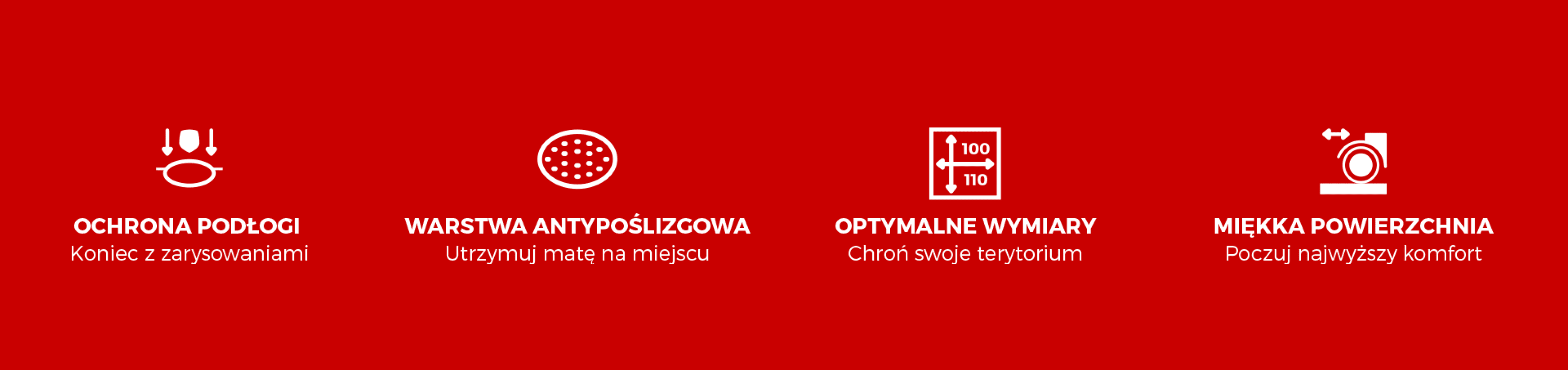 Grafika przedstawiająca cechy maty Genesis Tellur o powierzchni 400 stóp kwadratowych, w tym ochronę podłogi, antypoślizgową powierzchnię, optymalne wymiary i miękką powierzchnię zapewniającą komfort.