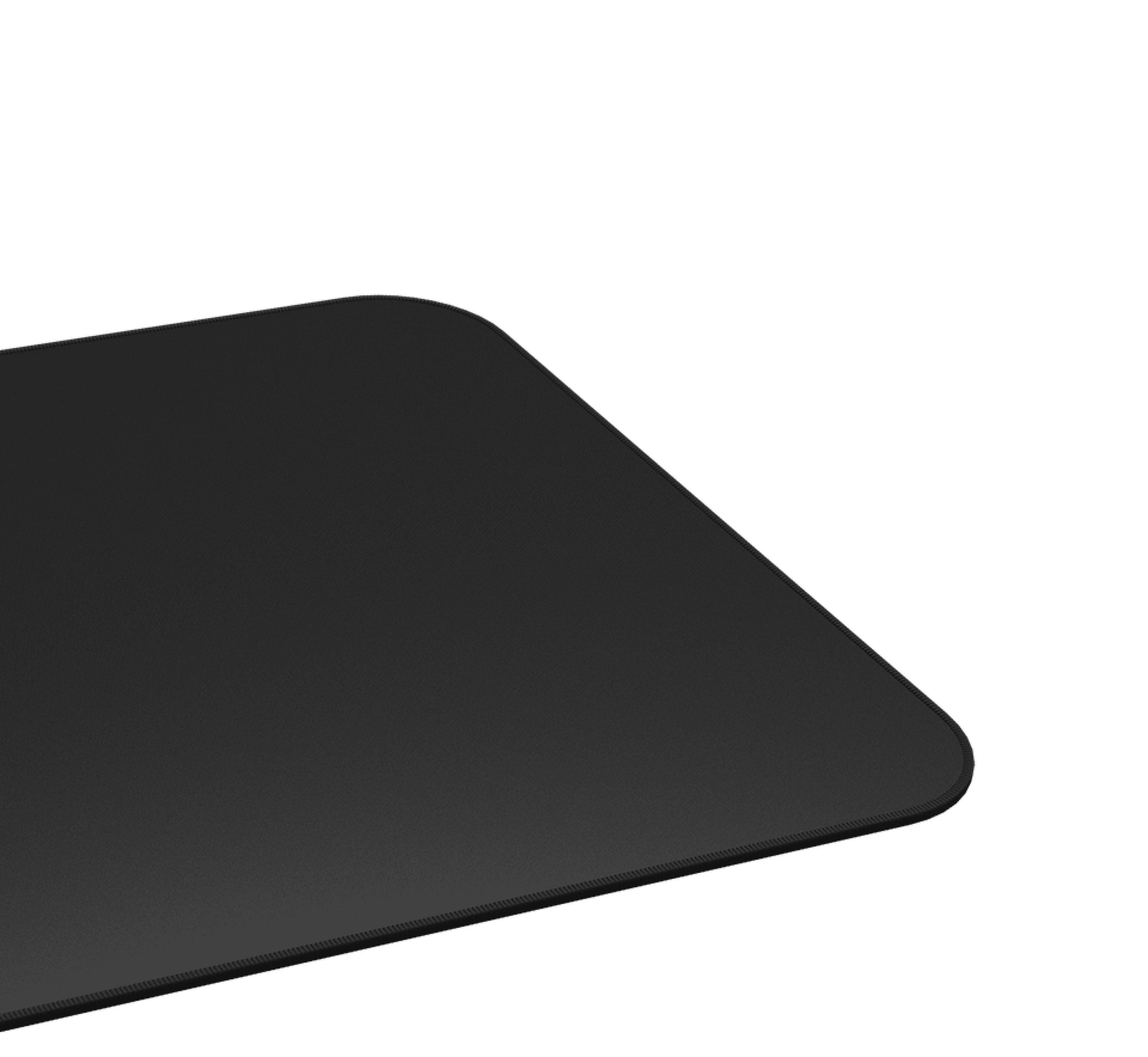 Czarna podkładka pod mysz z zaokrąglonymi rogami, z logo Genesis, o wymiarach 250x210 mm