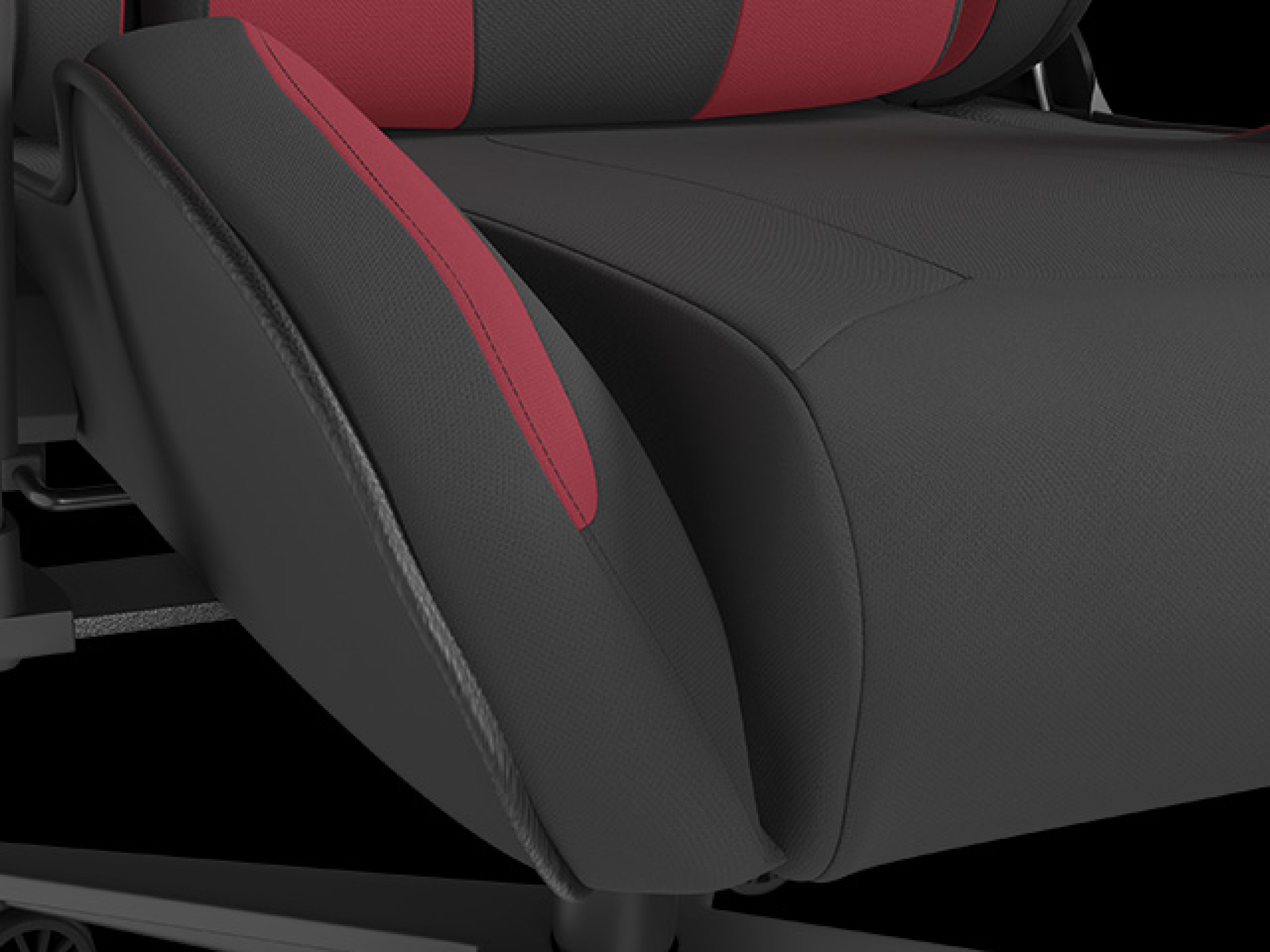 Zbliżenie na fotel gamingowy Genesis Nitro 720 w czarno-różowej kolorystyce z wyściełanymi podłokietnikami