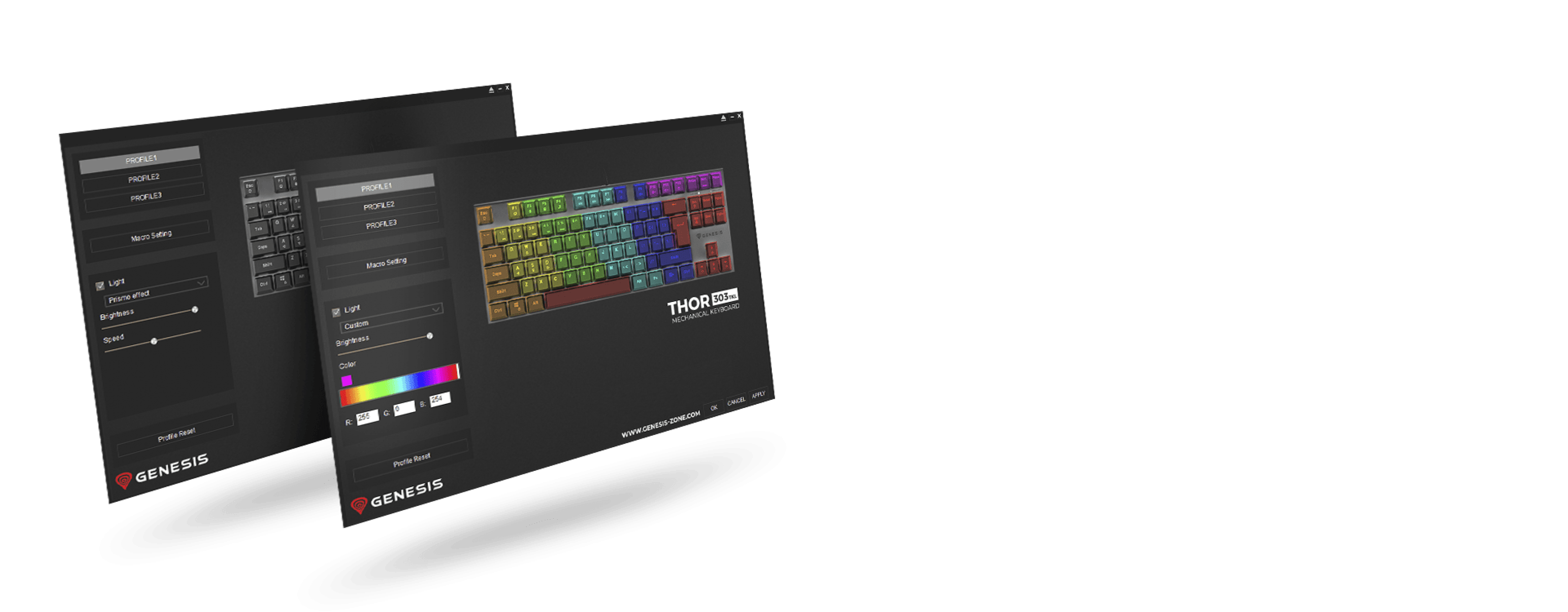Klawiatura gamingowa Genesis Thor 303 TKL z podświetleniem RGB i cichymi przełącznikami mechanicznymi, charakteryzująca się eleganckim czarnym designem
