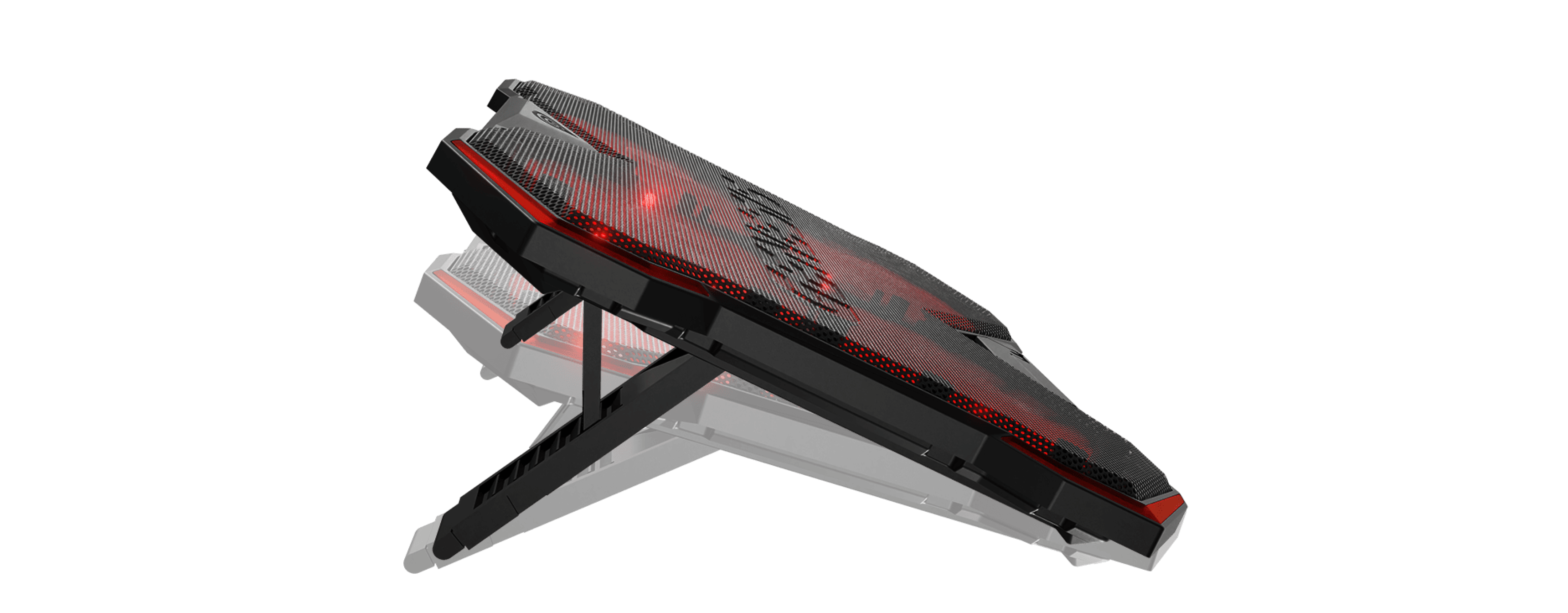 Podstawka chłodząca do laptopów, przeznaczona do modeli 15,6-17,3". Wyposażona w cztery wentylatory, oświetlenie LED i dwa porty USB