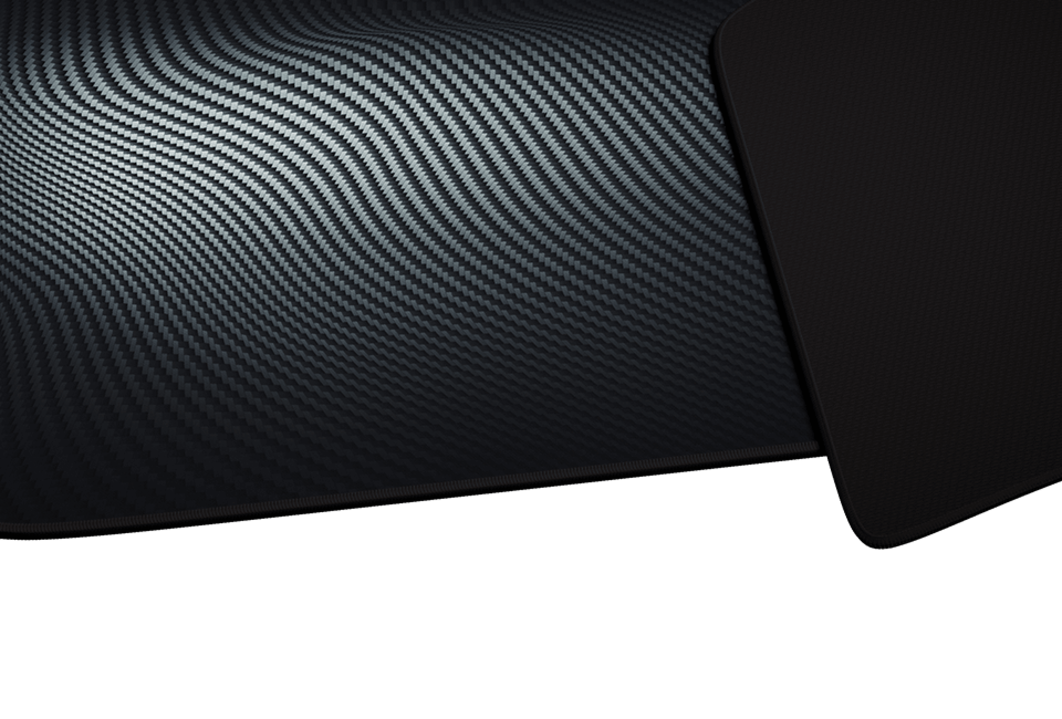 Duża podkładka pod mysz z falistym wzorem z włókna węglowego, o wymiarach 1100 x 450 mm, z elegancką czarną krawędzią
