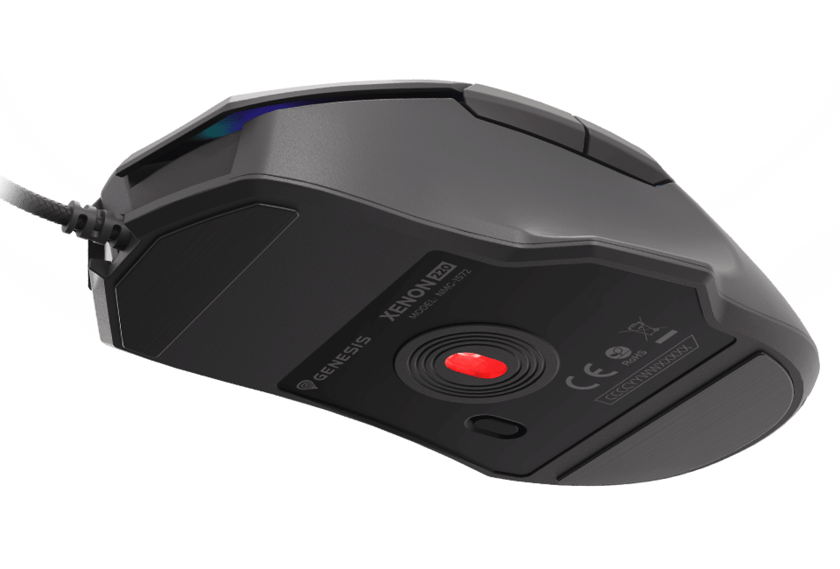 Mysz gamingowa Genesis Xenon 220 G2 z 12800 DPI, podświetleniem RGB i cichym kliknięciem, charakteryzująca się eleganckim czarnym designem