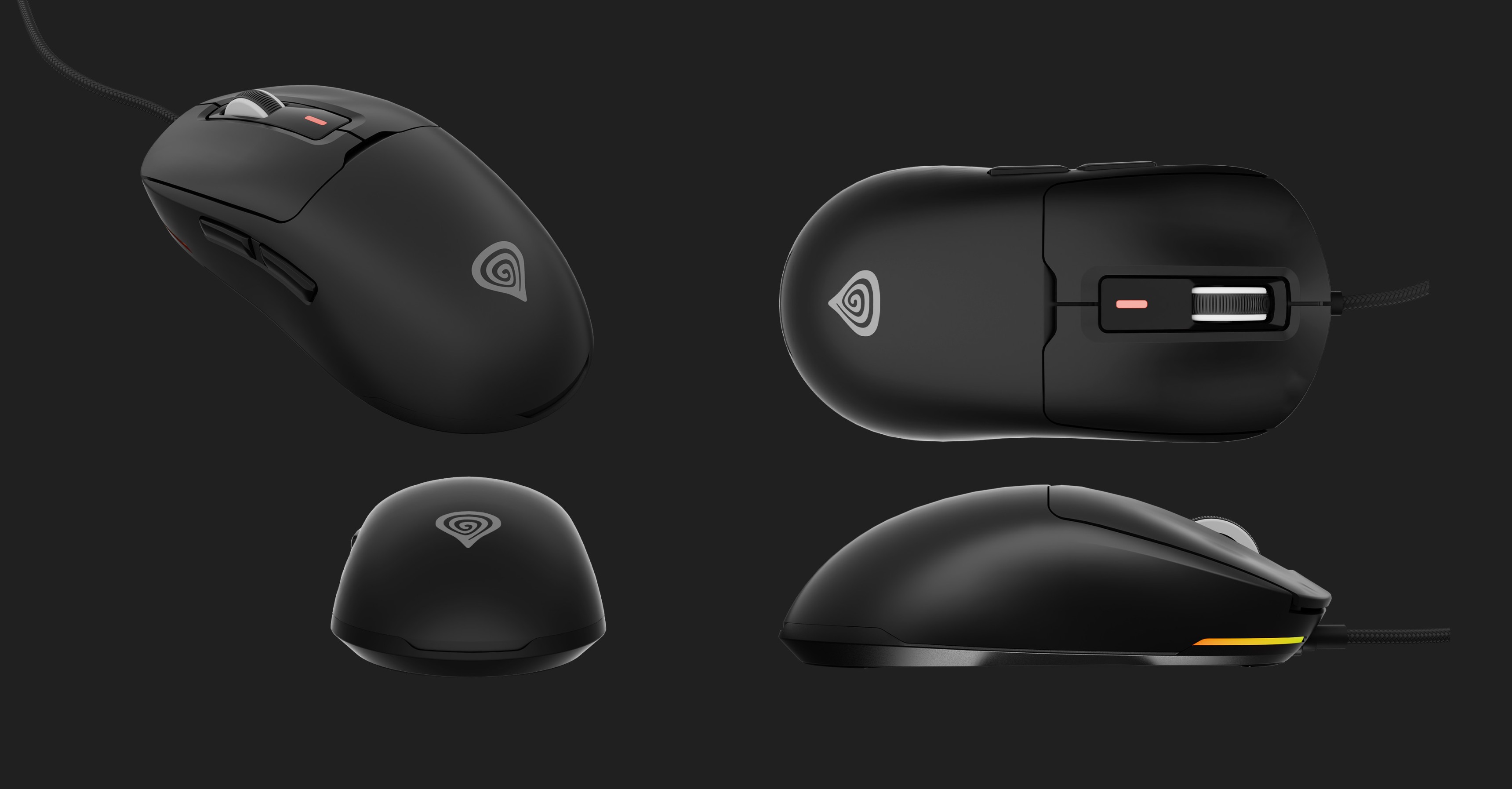 Czarna mysz gamingowa RGB Genesis Krypton 660, wyposażona w przewodową konstrukcję, regulowane DPI do 12000 i programowalne przyciski