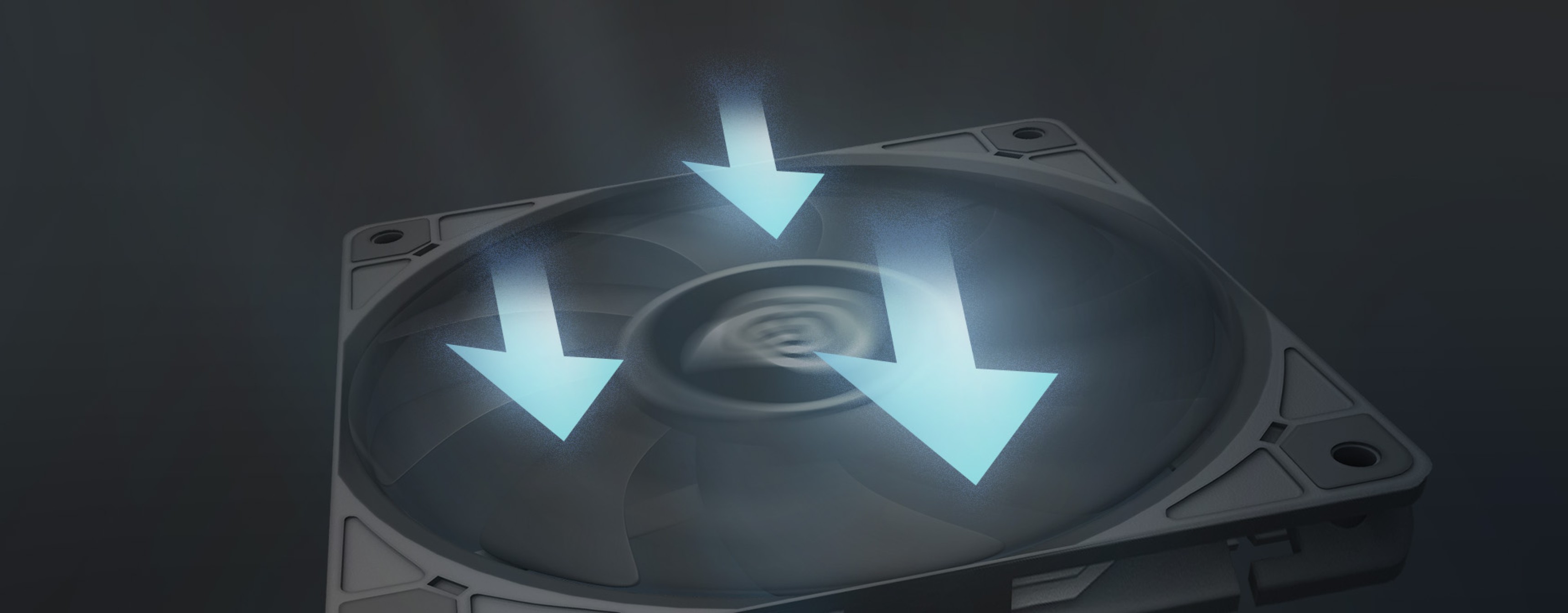 Wentylator chłodzący 120 mm ze strzałkami wskazującymi kierunek przepływu powietrza dla wydajnej wentylacji