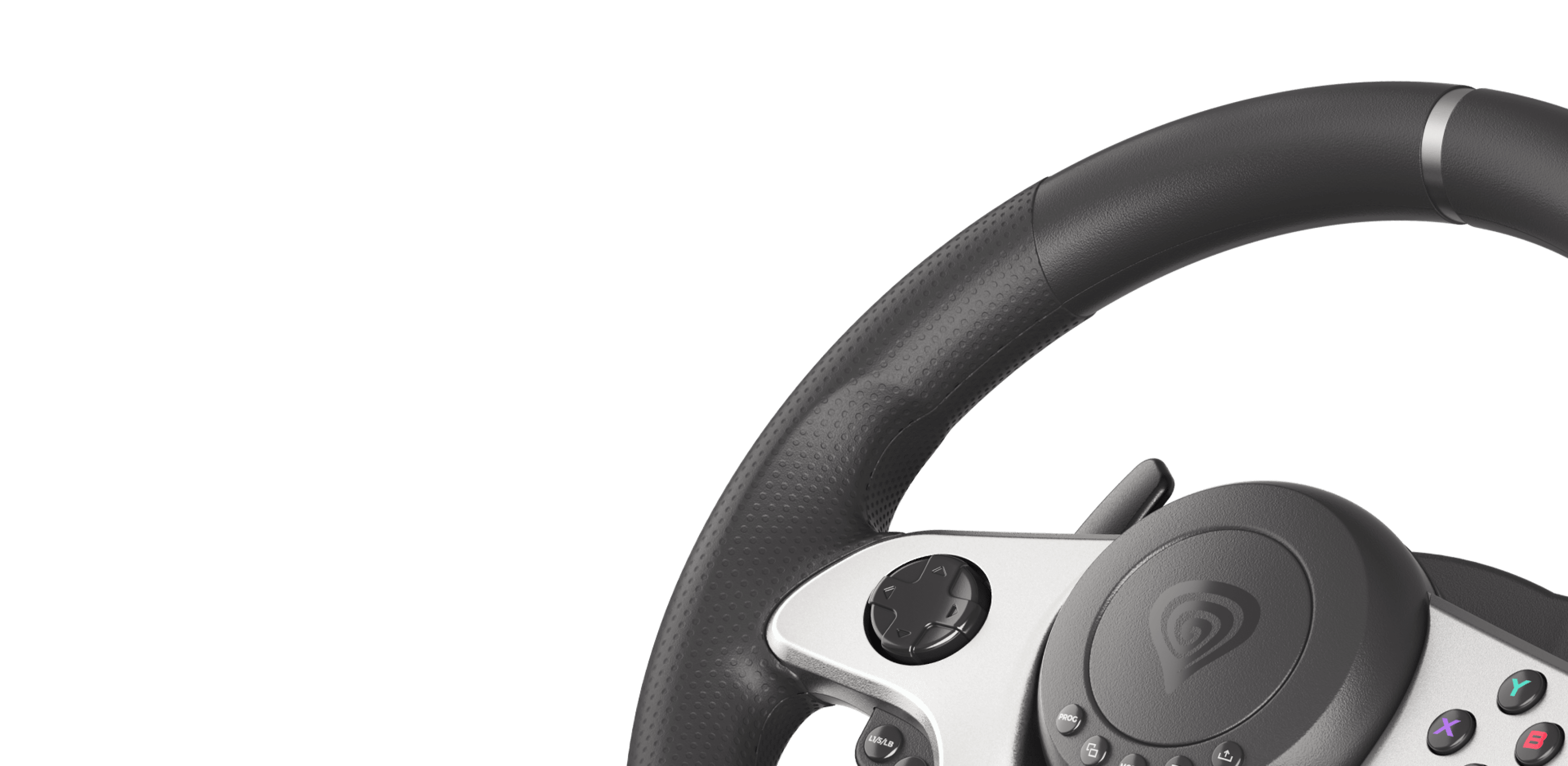 Kierownica wyścigowa do komputerów PC i konsol z teksturowanym uchwytem i przyciskami zapewniającymi lepszą kontrolę nad grą