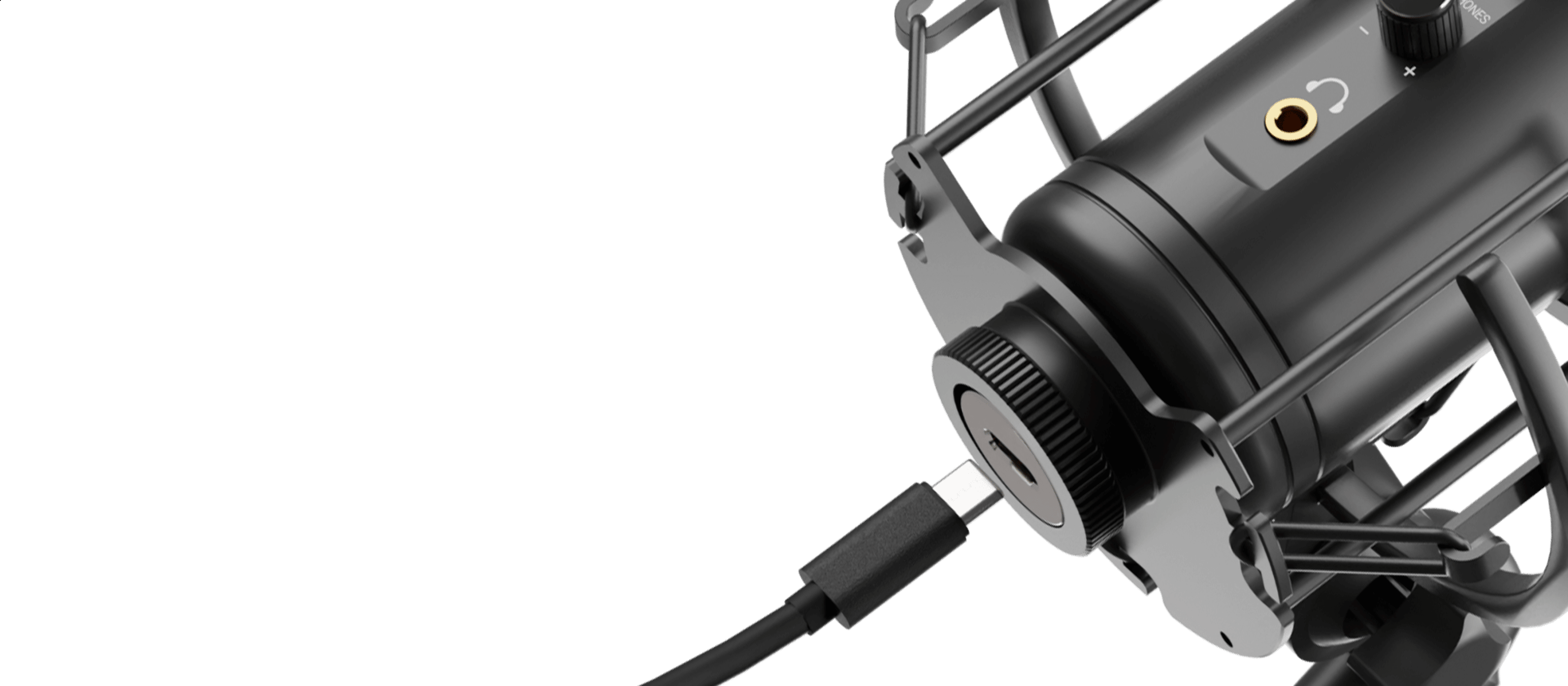 Mikrofon USB Genesis Radium 600 G2, charakteryzujący się solidną konstrukcją i widocznym portem połączeniowym