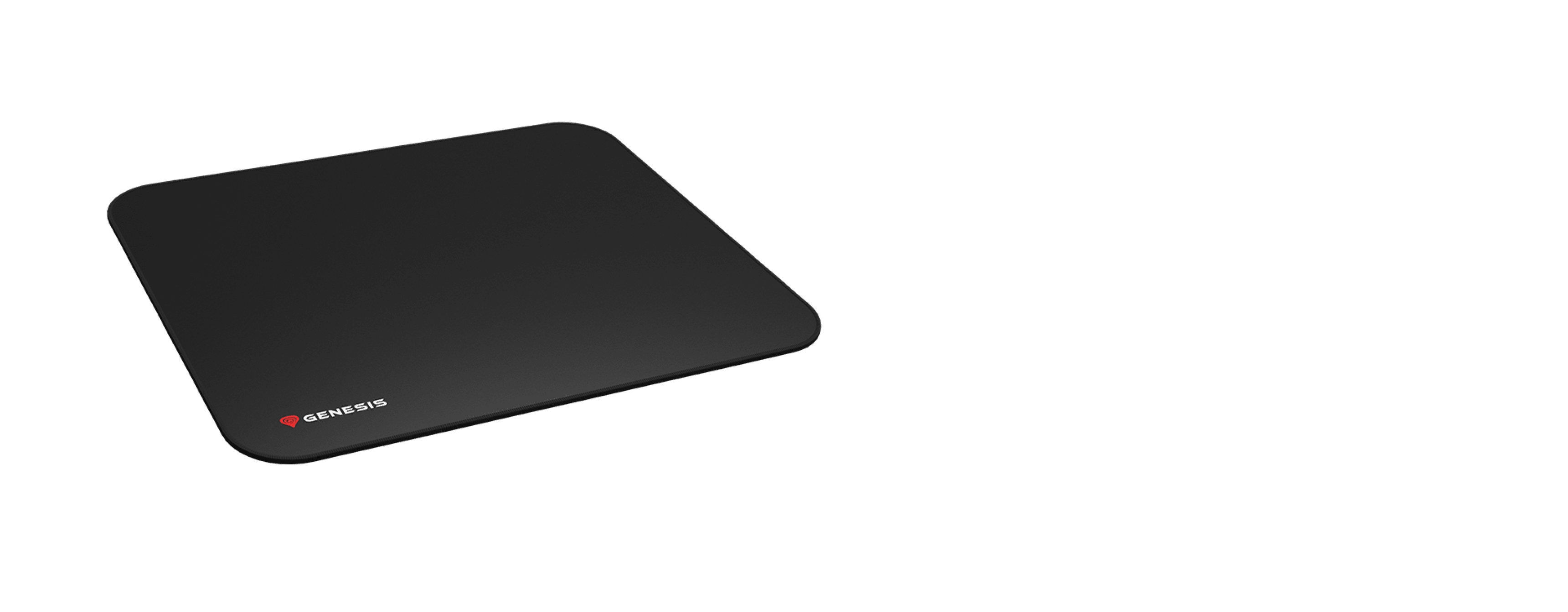 Czarna podkładka pod mysz o eleganckim wyglądzie, z logo Genesis, wymiary 250x210mm