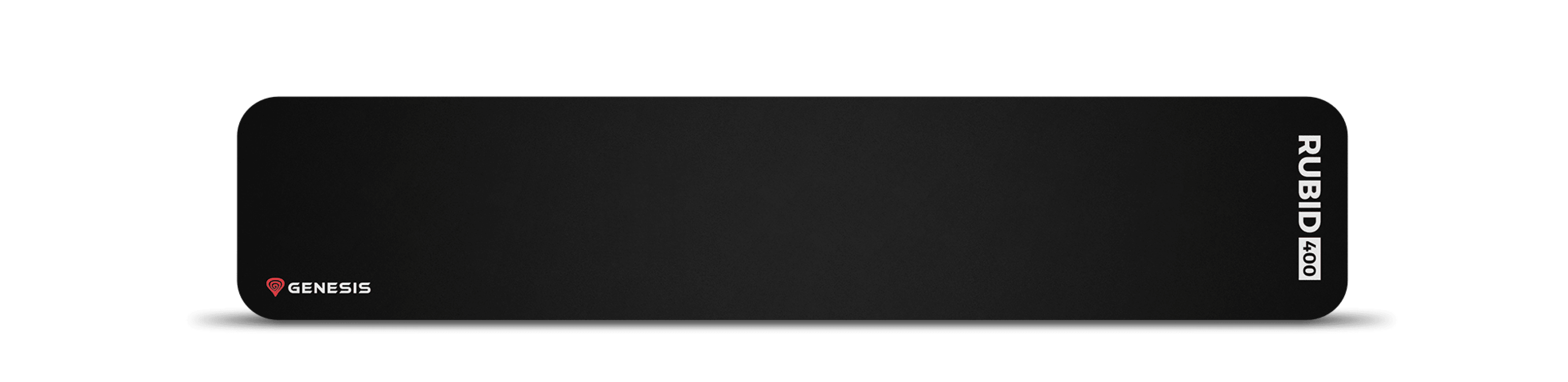 Czarna podkładka pod nadgarstki od Genesis, model RUBID 400, wymiary 470x95x15mm. Idealna do ergonomicznego podparcia podczas pisania lub grania