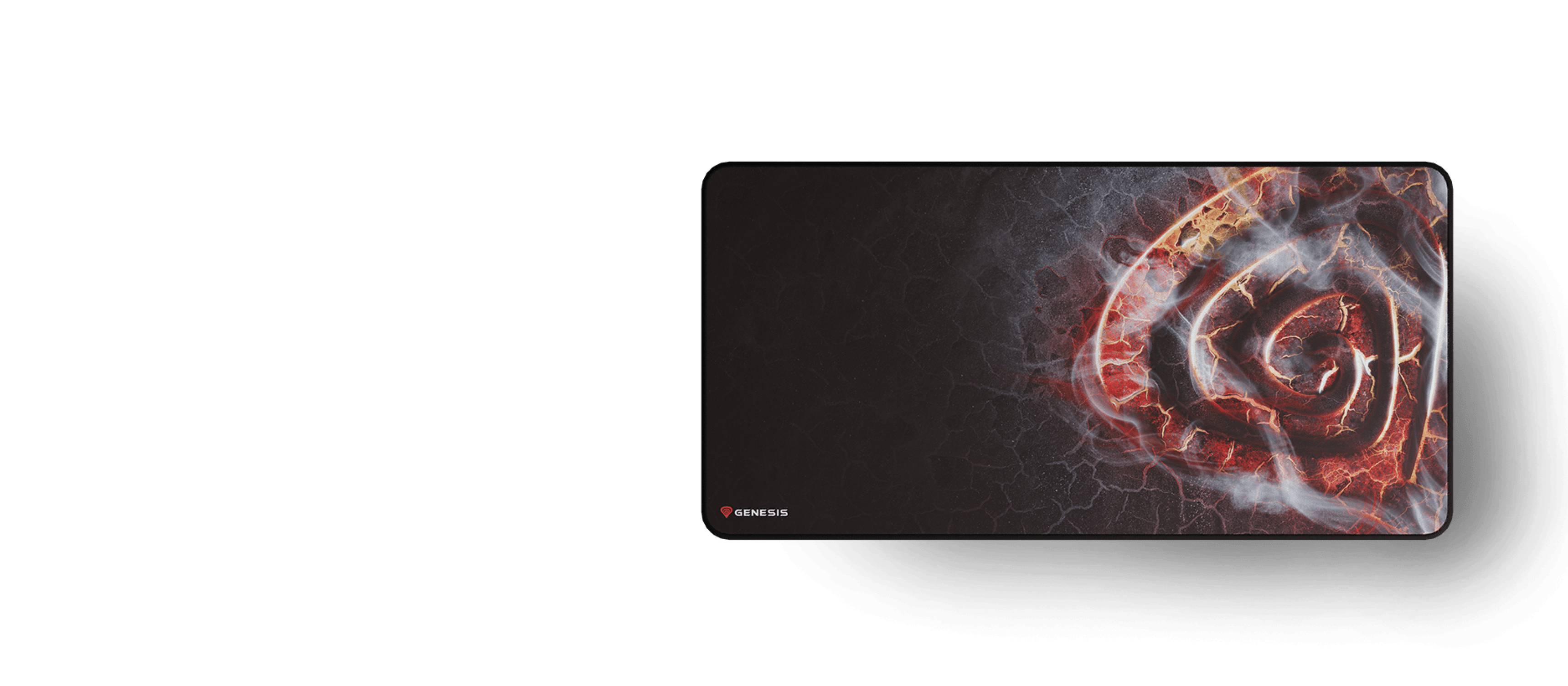 Duża podkładka pod mysz do gier z uderzającym czerwono-czarnym abstrakcyjnym wzorem, o wymiarach 900 x 450 mm