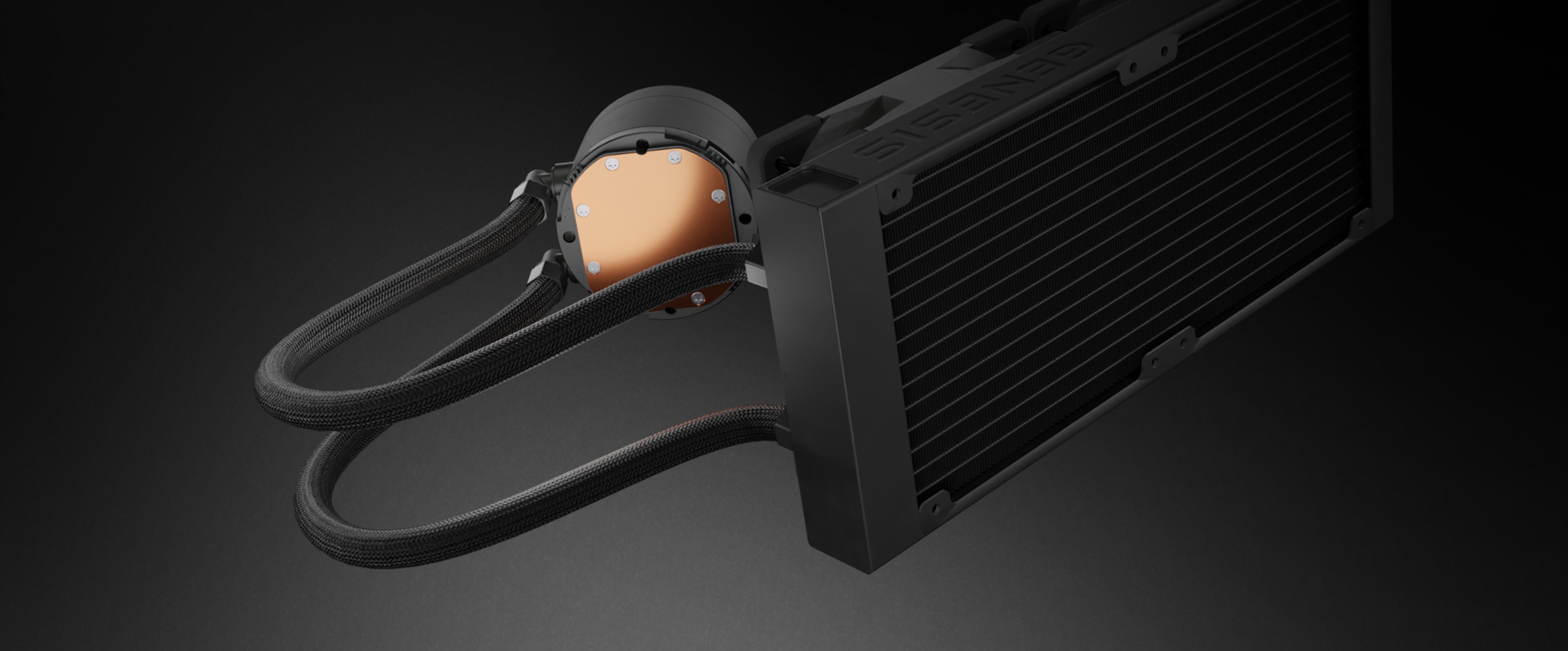 System chłodzenia czarną wodą Genesis Hydria 240 z radiatorem i miedzianą podstawą zapewnia wydajne chłodzenie