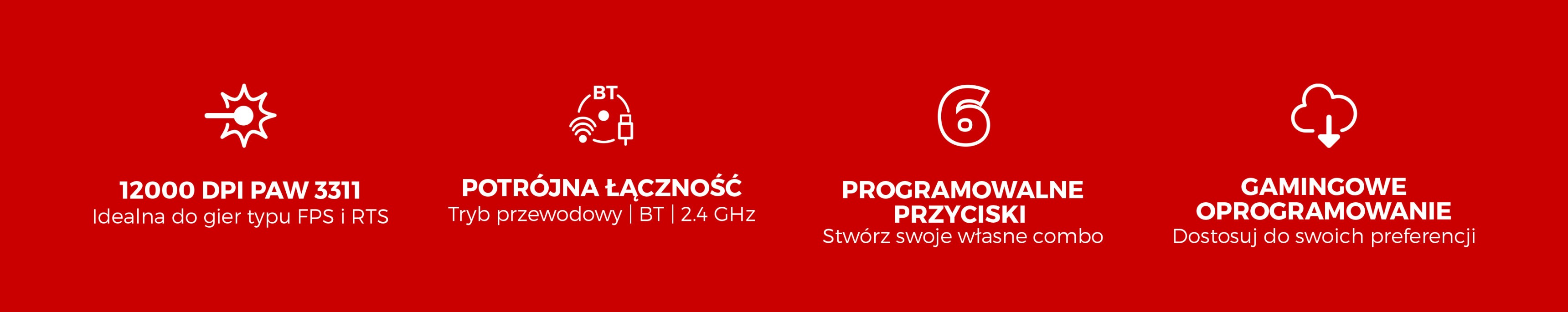 Bezprzewodowa mysz do gier Genesis Zircon 660 oferuje 12000 DPI, programowalne przyciski i konfigurowalne oprogramowanie do gier dla lepszej wydajności