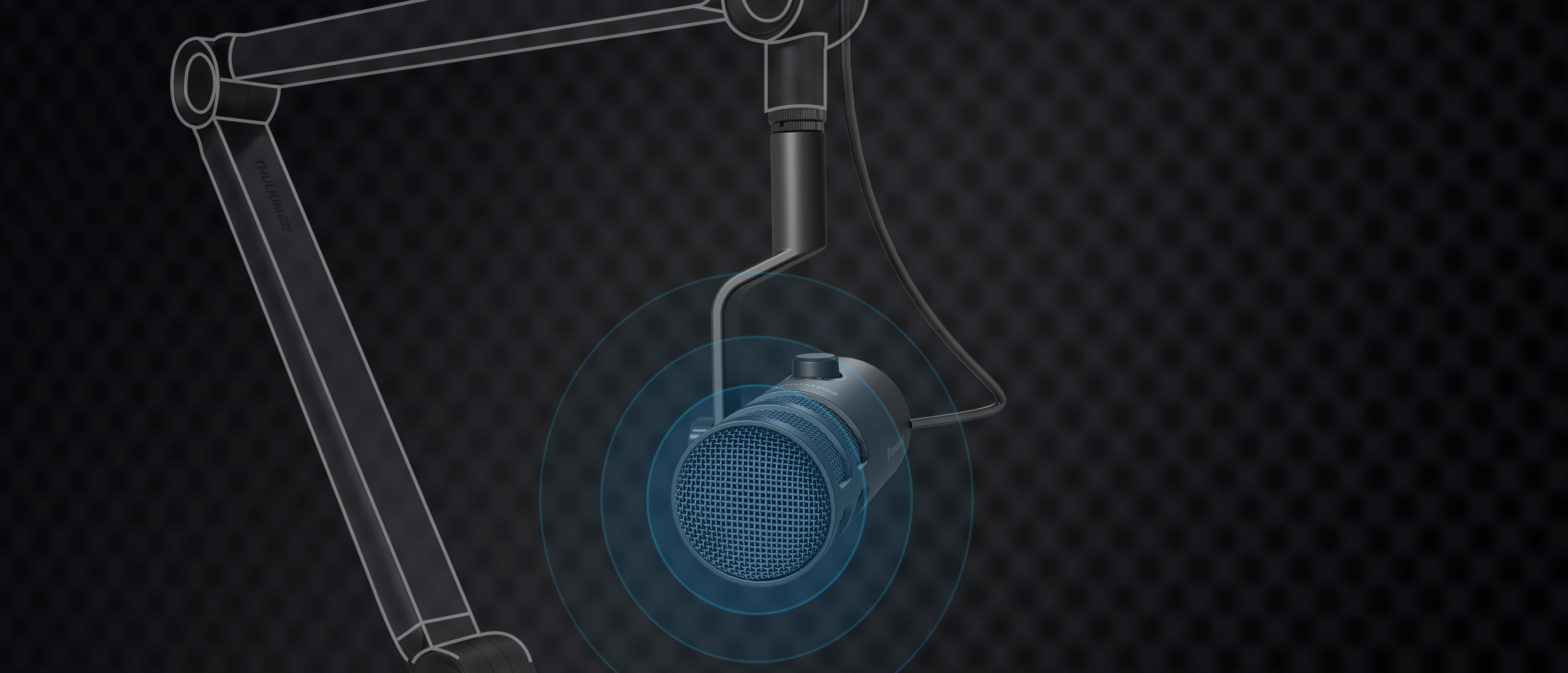 Dynamiczny mikrofon USB MIKROFON GENESIS RADIUM 350D z wizualną prezentacją ramienia montażowego