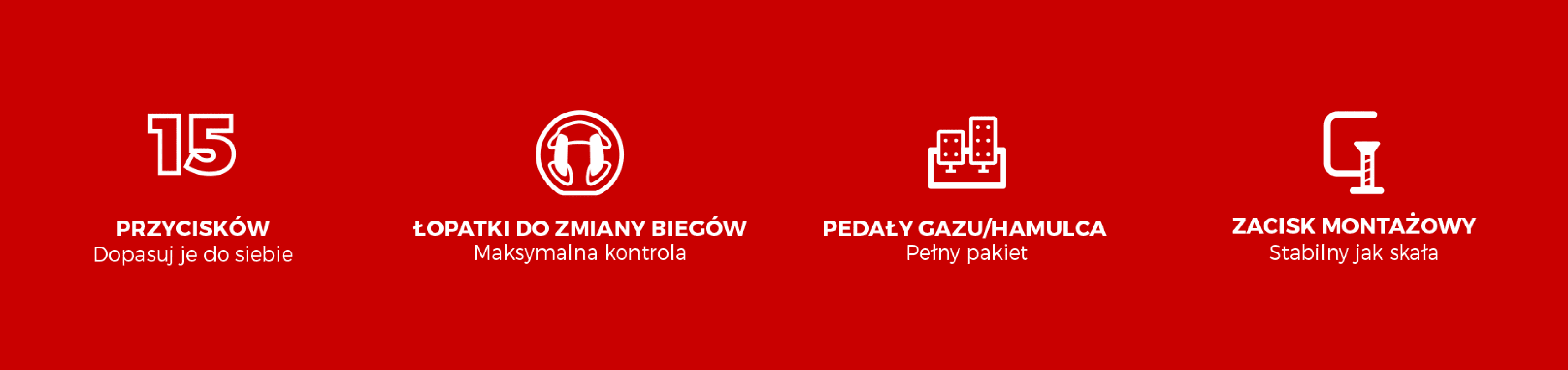 Kierownica Genesis Seaborg 400 posiada 15 przycisków, łatwą zmianę biegów, regulowane pedały i system szybkiego montażu zacisków