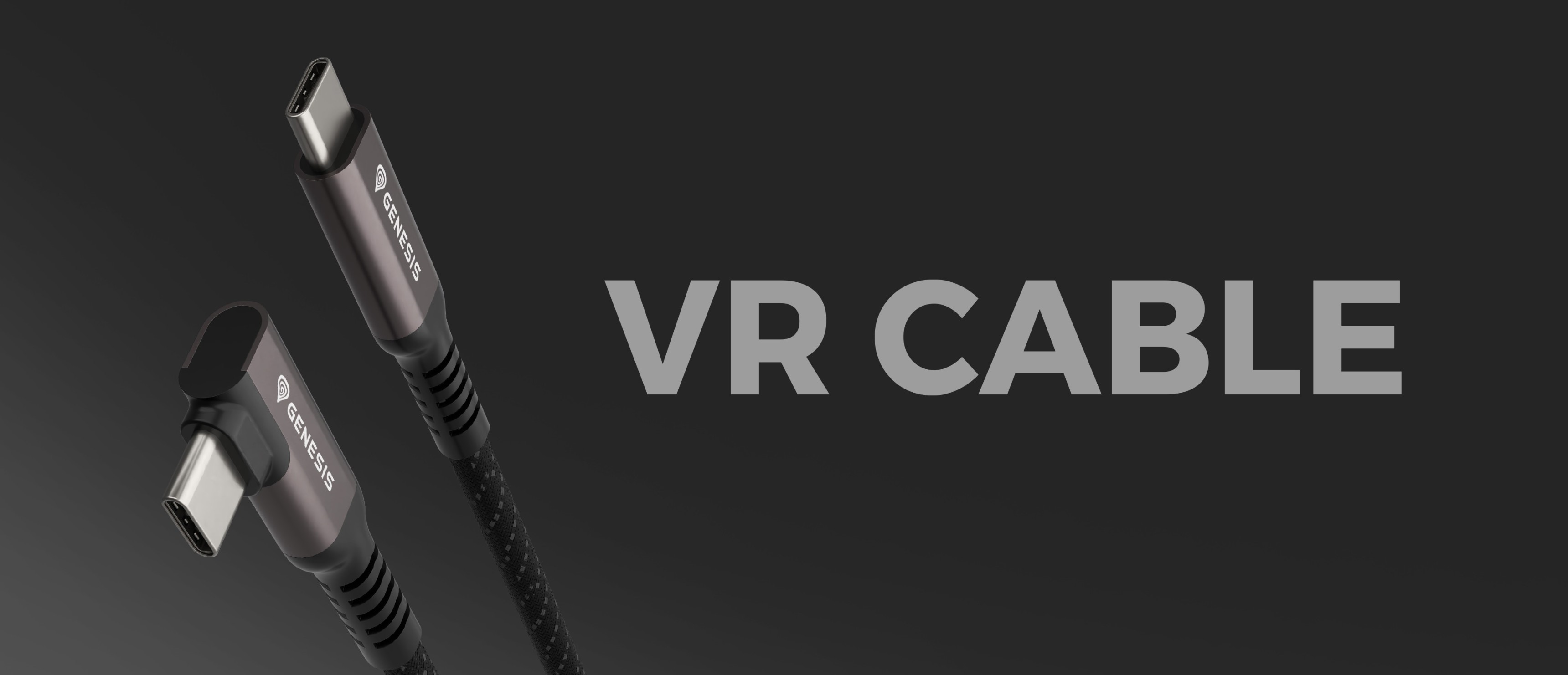 Kabel USB-C z męskimi złączami na obu końcach, przeznaczony do użytku VR, o długości 3 m, obsługujący transfer danych 10 GB/s i dostarczający 60 W mocy.