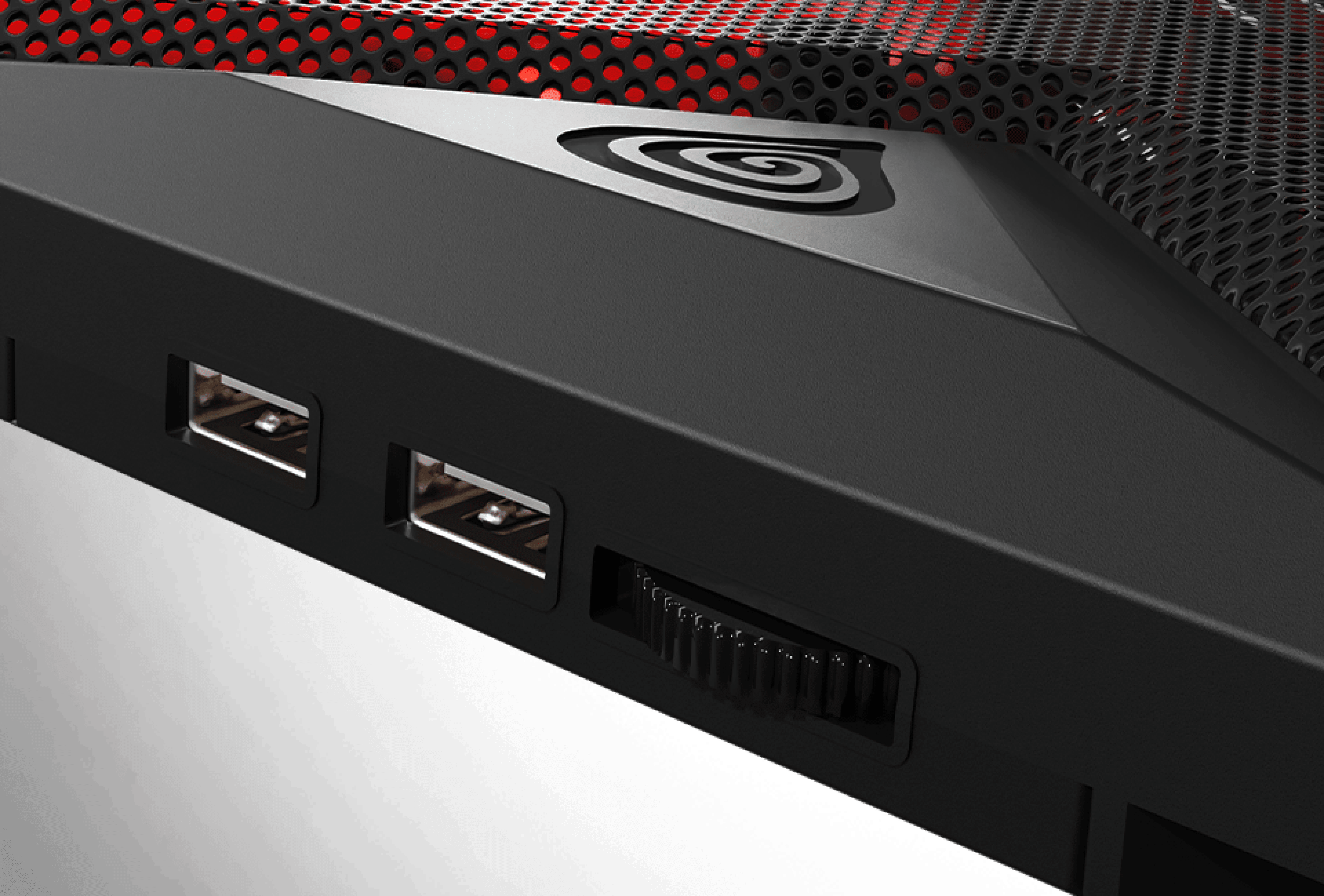 Podkładka chłodząca pod laptopa z czterema wentylatorami, oświetleniem LED i dwoma portami USB dla lepszej wydajności i łączności.