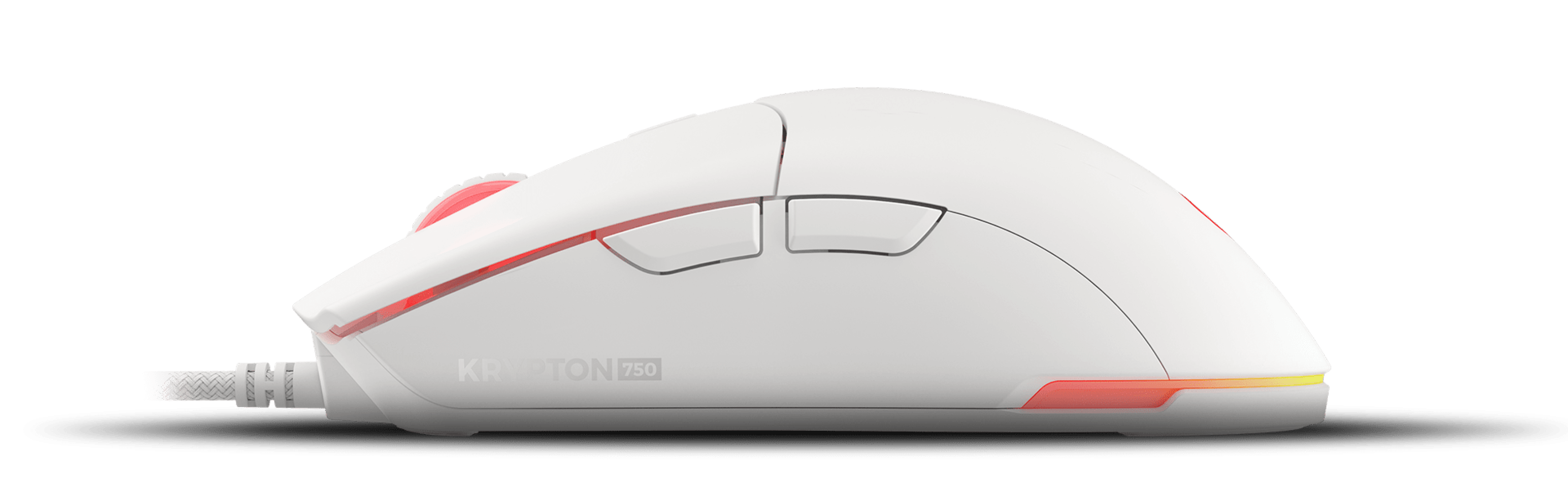 Biała mysz do gier z podświetleniem RGB, o ergonomicznej konstrukcji i czułości 8000 DPI