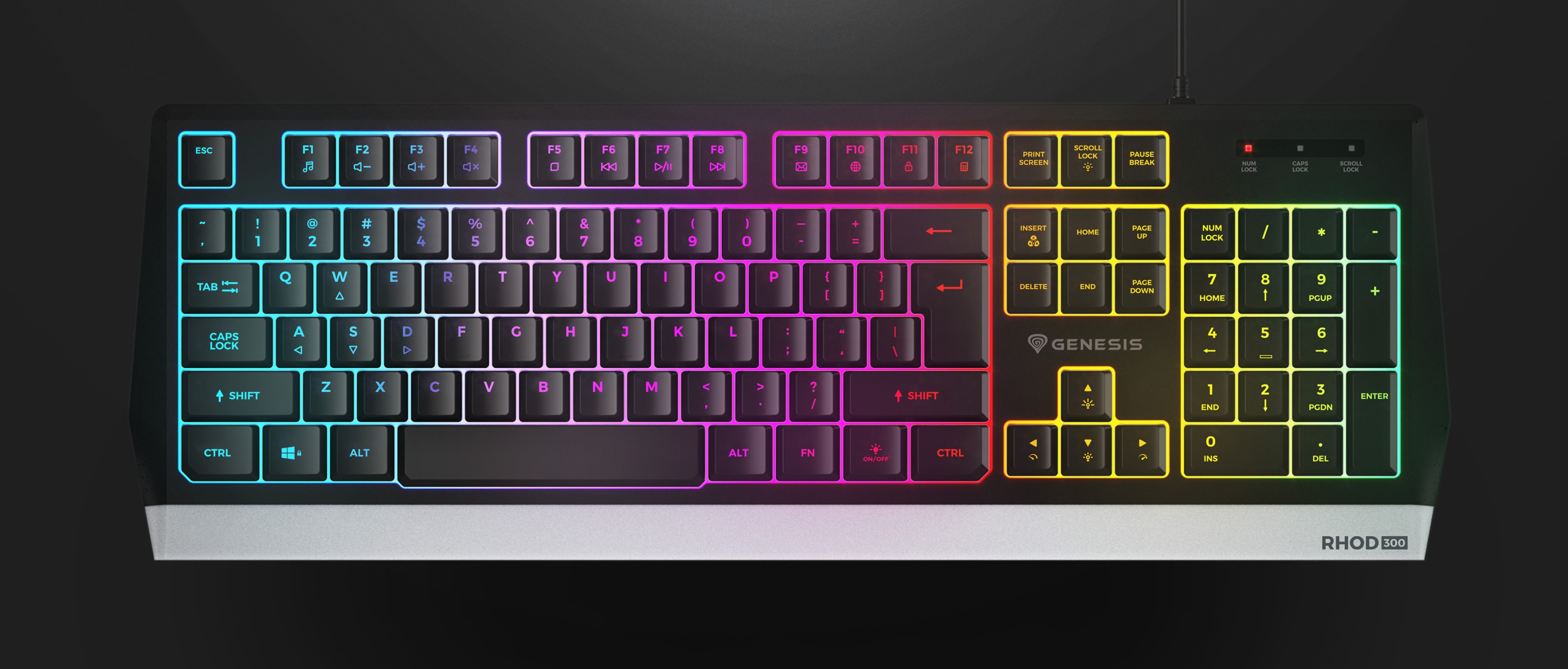 Klawiatura do gier RGB o eleganckim wyglądzie, z konfigurowalnym podświetleniem i ergonomicznym układem
