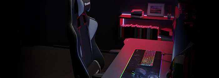 Stanowisko gamingowe z fotelem GENESIS Nitro 440 G2 z prawego profilu